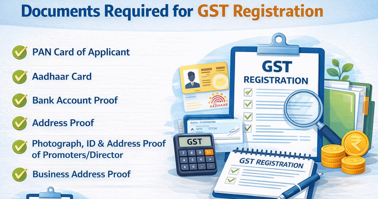 List of Documents required for GST Registration in India